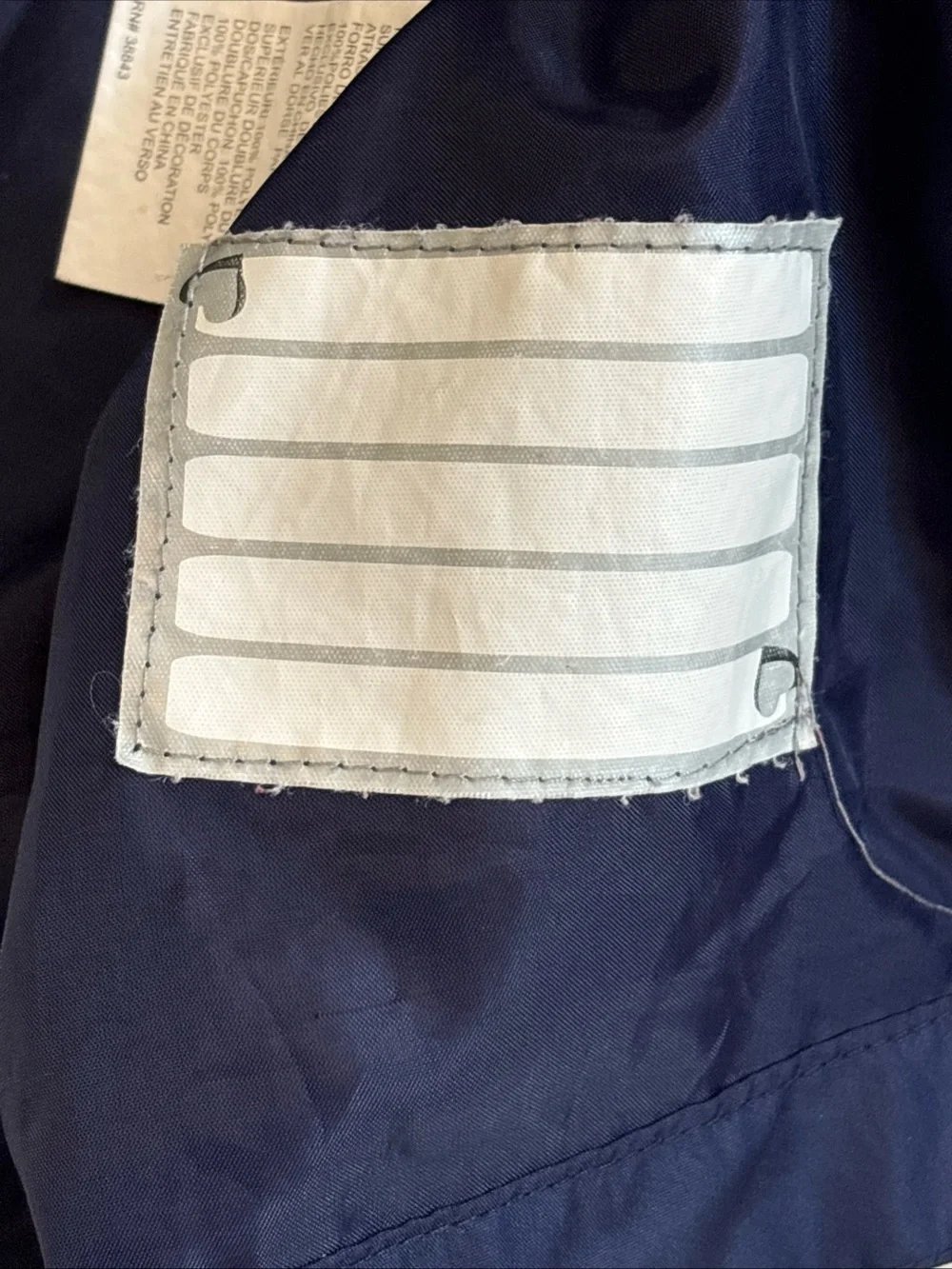 Rothschild Navy Blue Raincoat Jacket Double Breasted Button Scalloped Trim